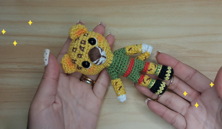 Crochet Leopard Doll Amigurumi Pattern with Jungle Charms