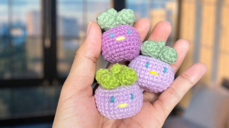 Crochet Mangosteen Amigurumi Pattern for Fruit Collections