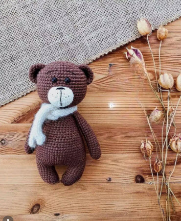 Crochet Teddy Bear Amigurumi Pattern with Cozy Scarf