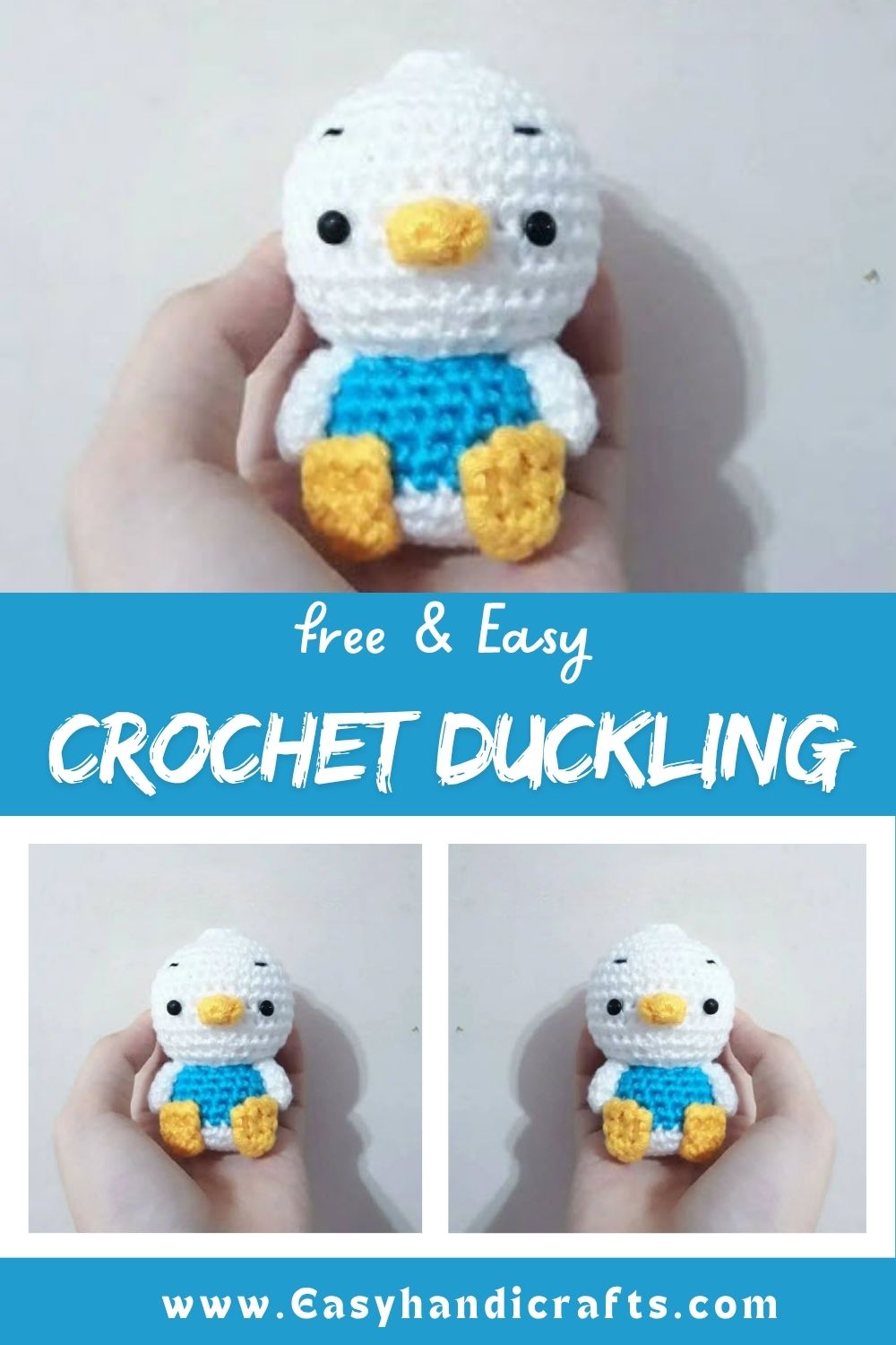 Awesome Crochet Duckling Amigurumi Pattern with Blue Belly