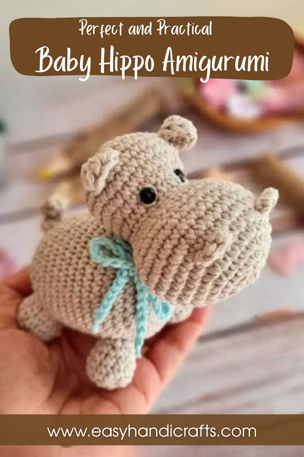 Crochet Baby Hippo Amigurumi Free Pattern Rattle