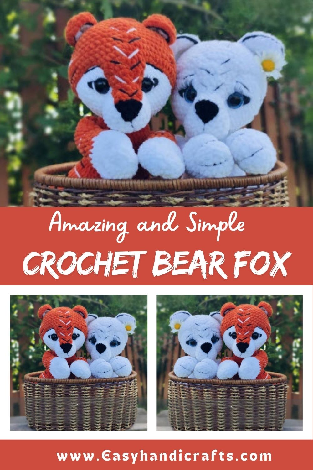 Crochet Bear Fox Amigurumi Pattern for Nursery Decor