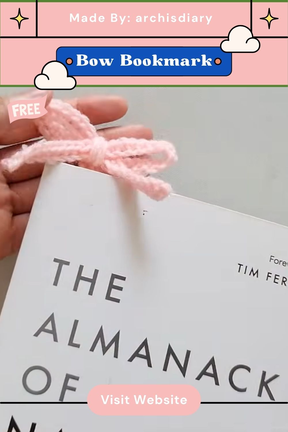 Crochet Bow Bookmark Pattern for Book Lovers