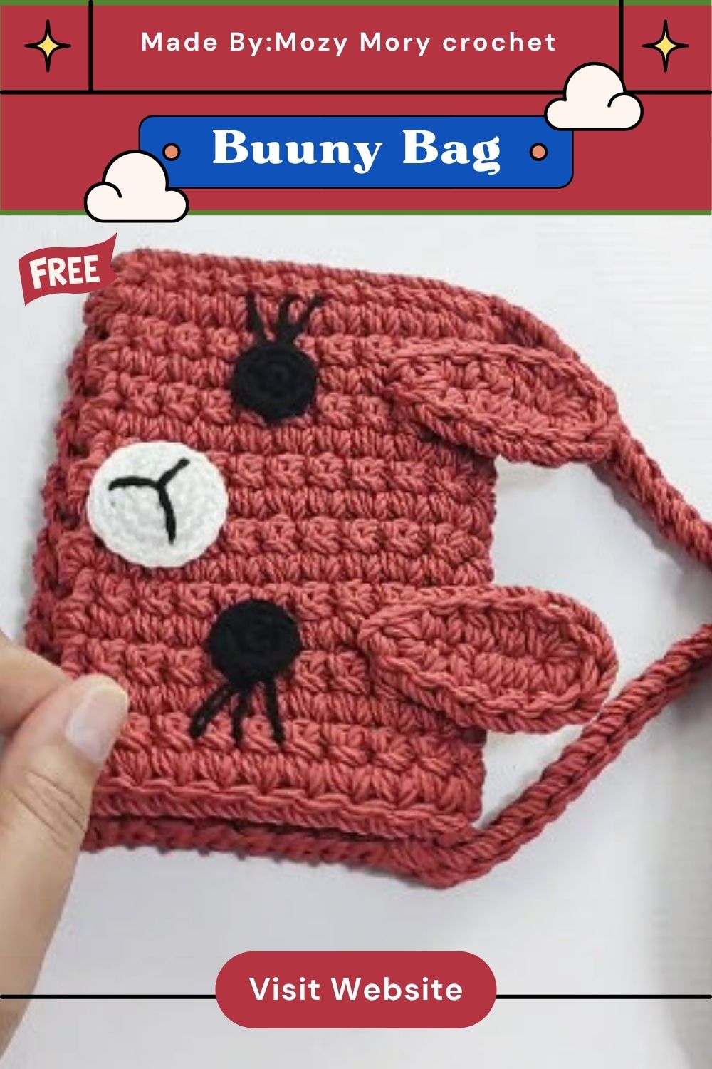 Crochet Bunny Crossbody Bag Pattern for Spring Outfits