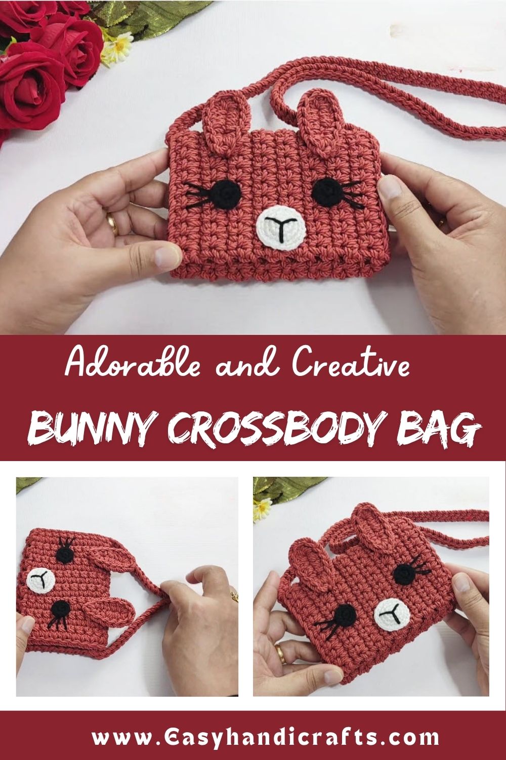 Crochet Bunny Crossbody Bag Pattern for Spring Outfits