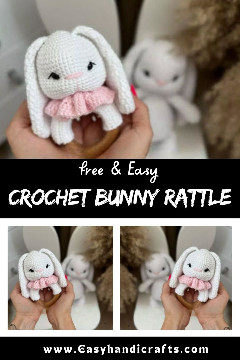 Crochet Bunny Rattle Amigurumi Pattern for Animals Lovers