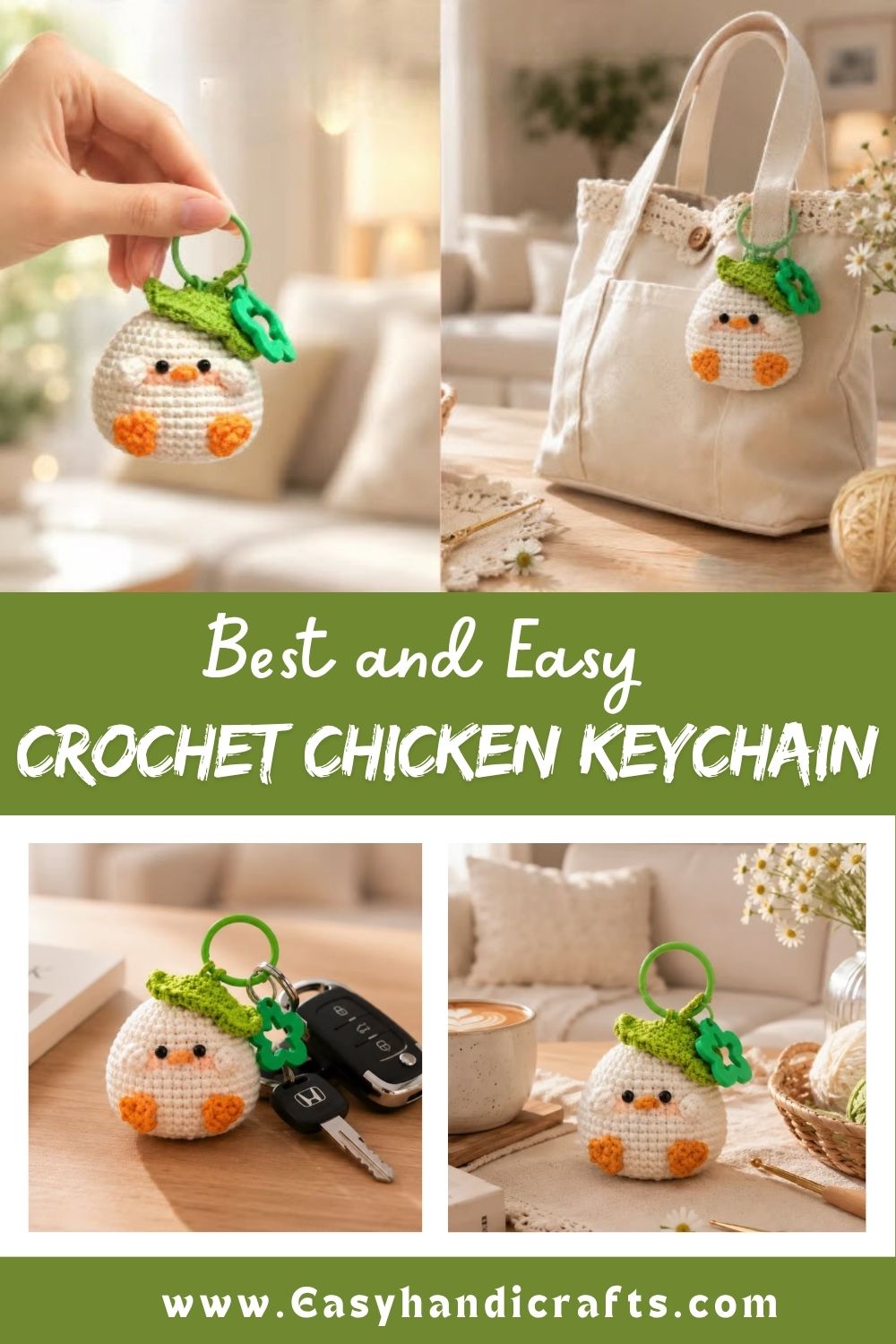 Crochet Chicken Keychain Amigurumi Pattern for Fabulous Looks