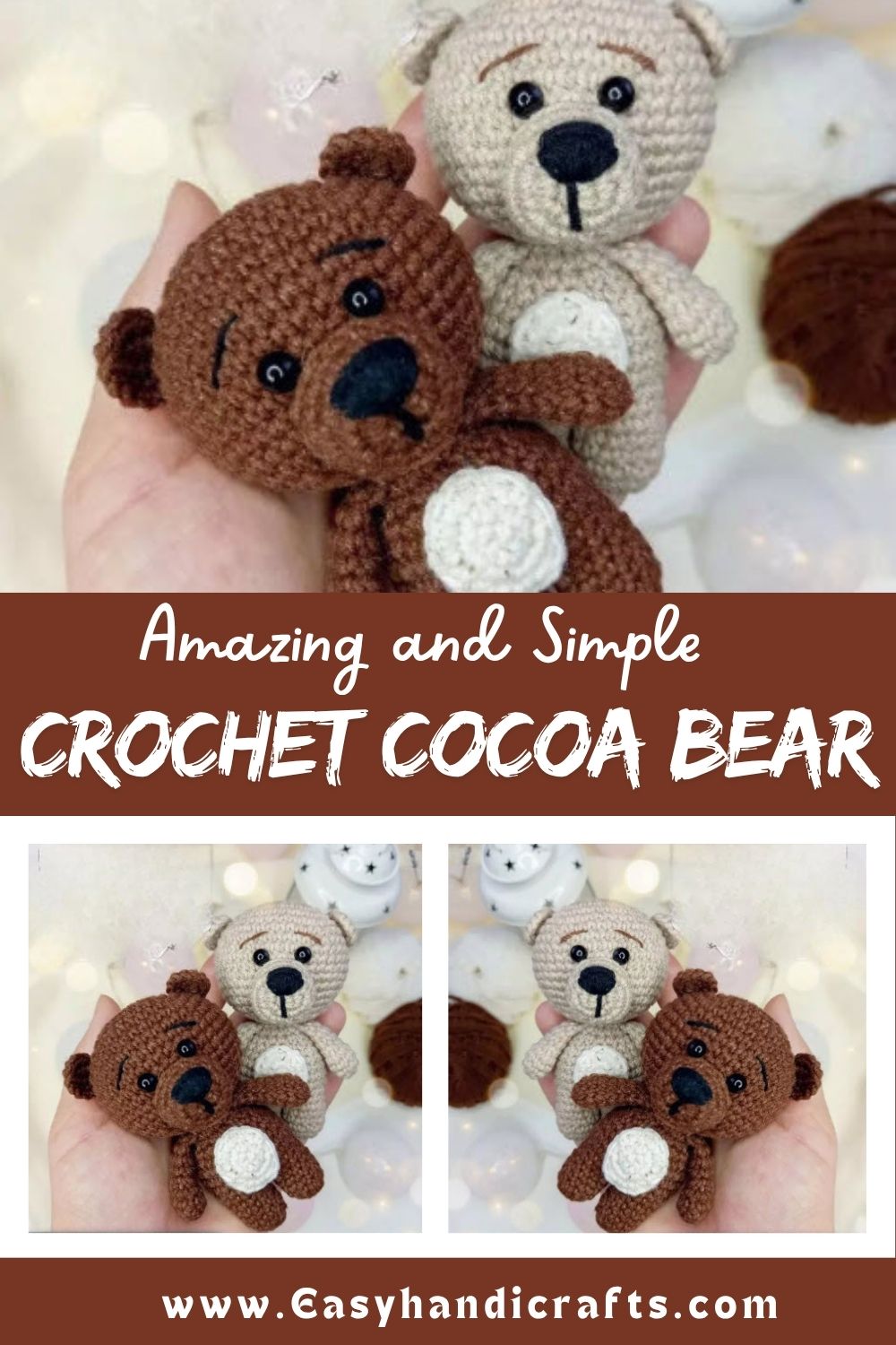 Crochet Cocoa Bear Amigurumi Free Pattern for Kids