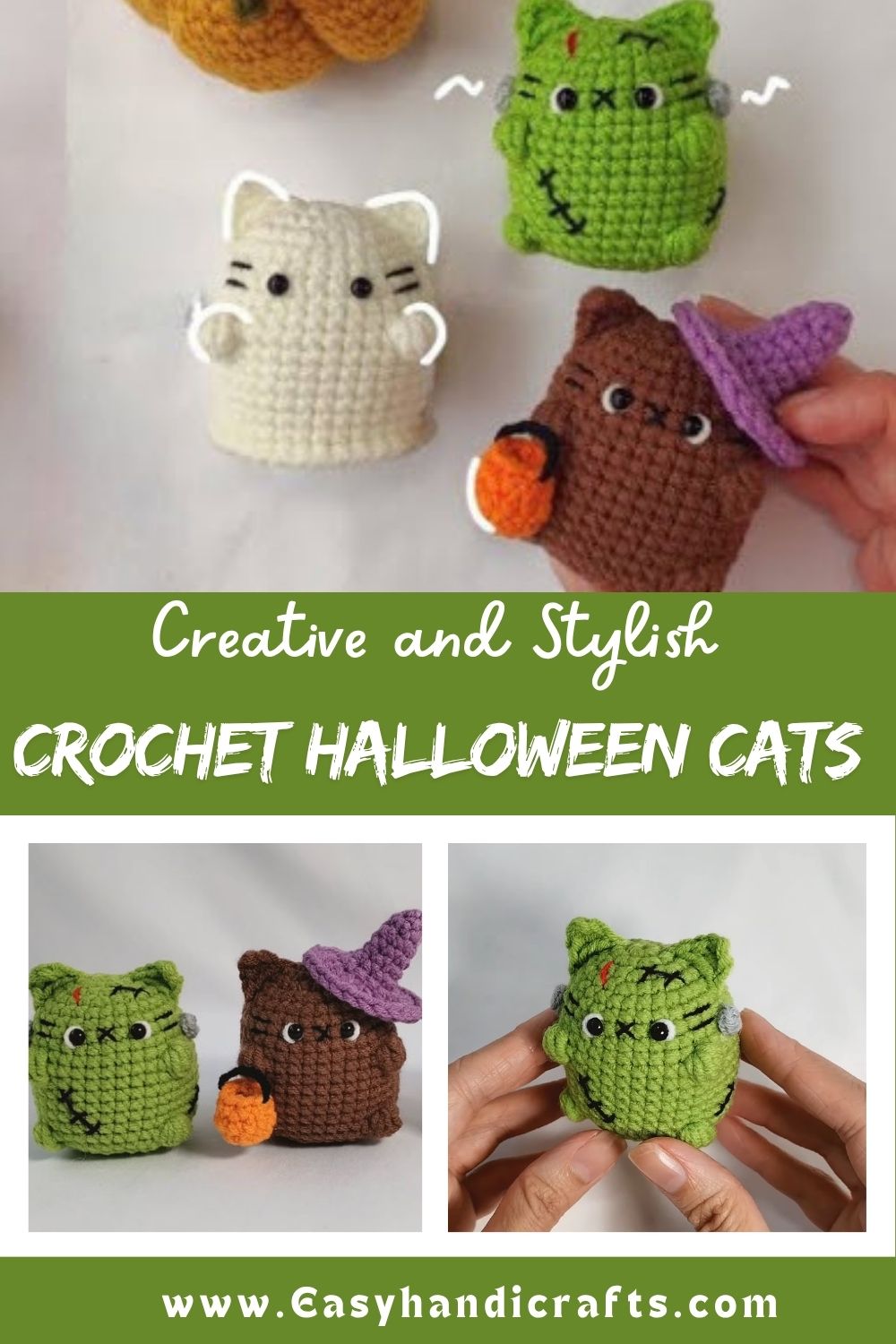 Crochet Halloween Cats Amigurumi Pattern for Spooky Collections