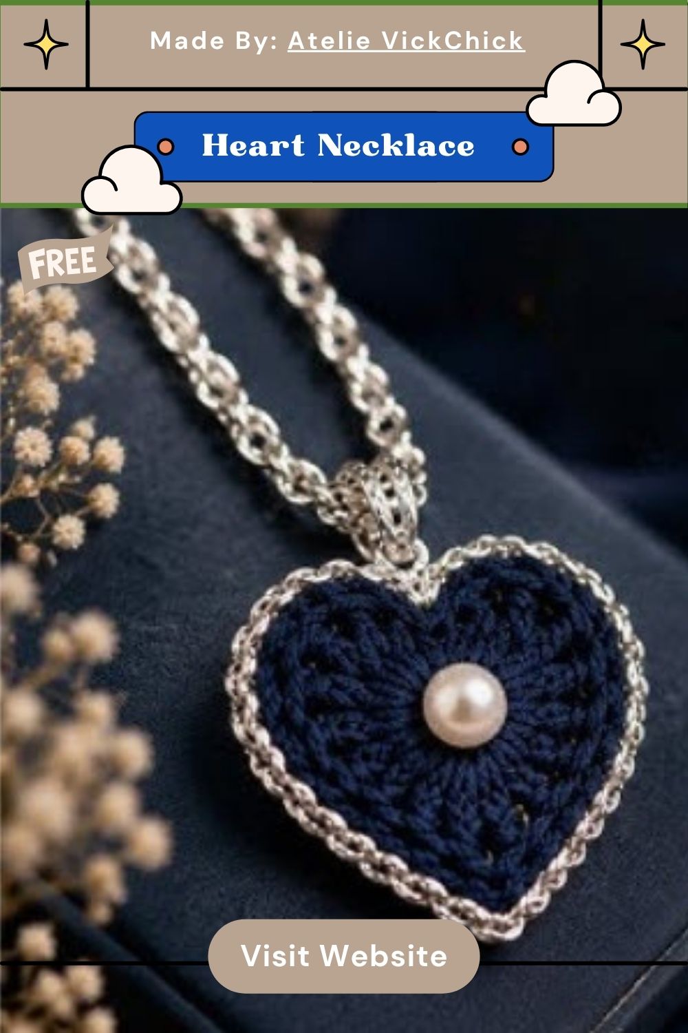 Crochet Heart Necklace Pattern for Everyday Wear