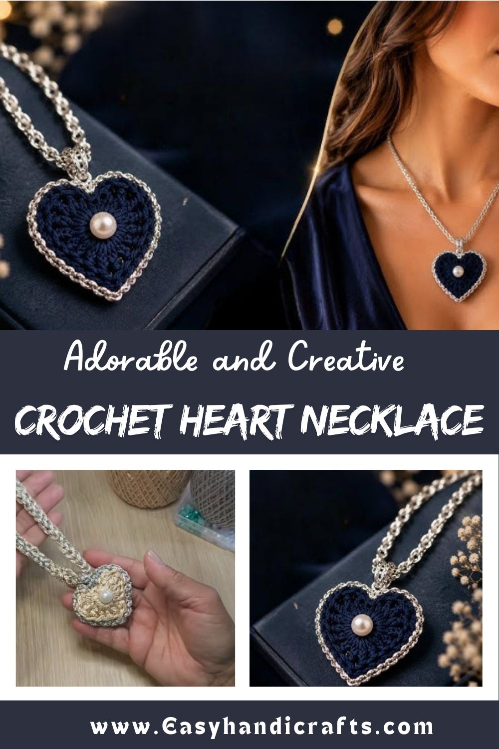 Crochet Heart Necklace Pattern for Everyday Wear