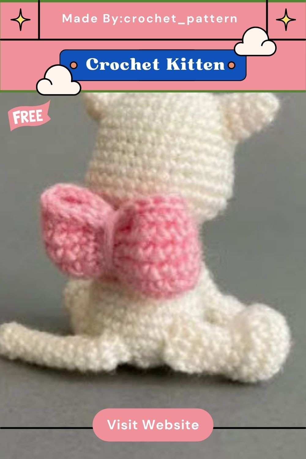 Crochet Kitten Amigurumi Pattern with Cozy Scarf Details