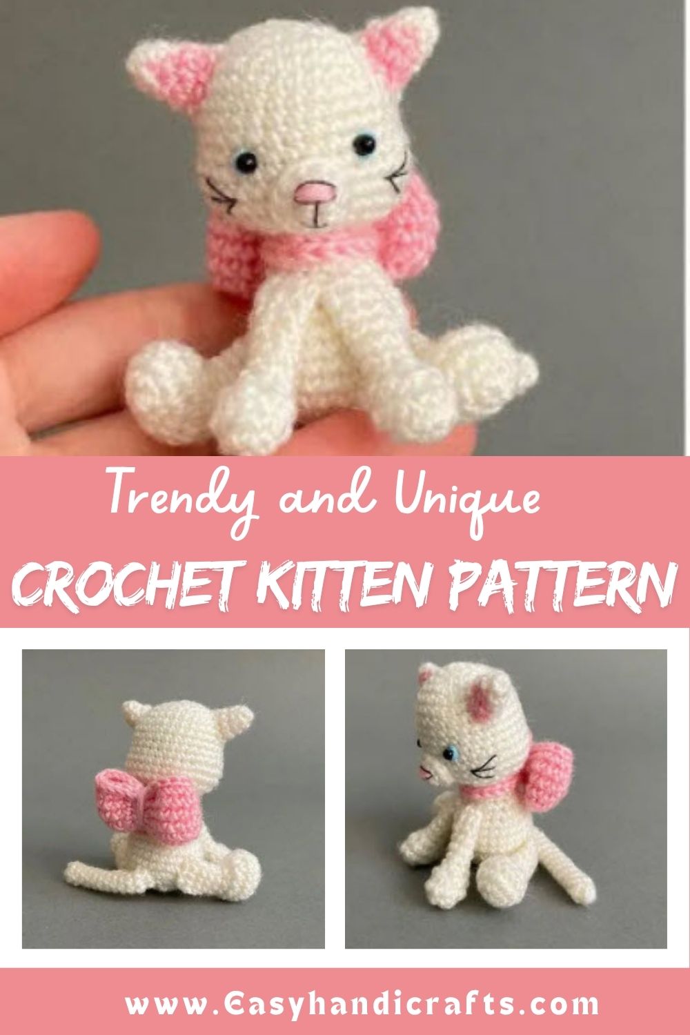 Crochet Kitten Amigurumi Pattern with Cozy Scarf Details