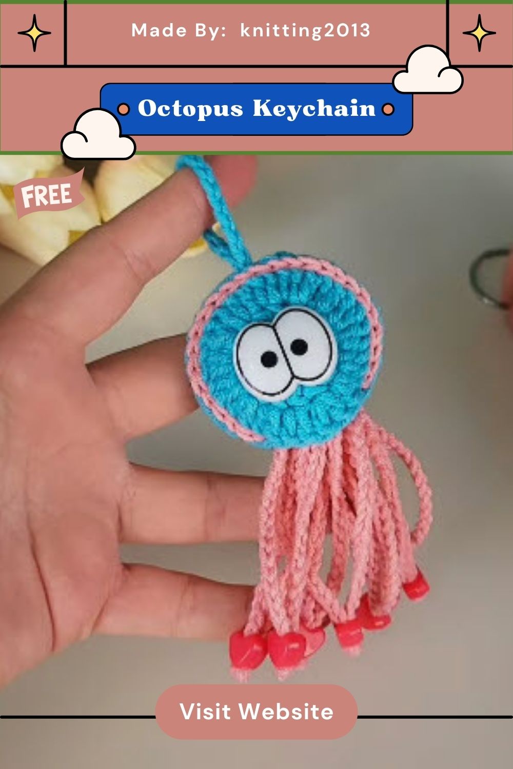 Crochet Octopus Keychain Amigurumi Pattern for Marine Life Lovers
