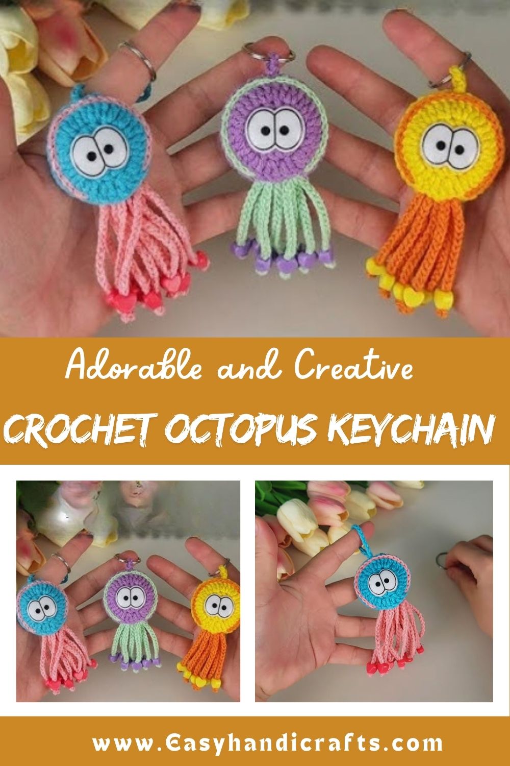 Crochet Octopus Keychain Amigurumi Pattern for Marine Life Lovers