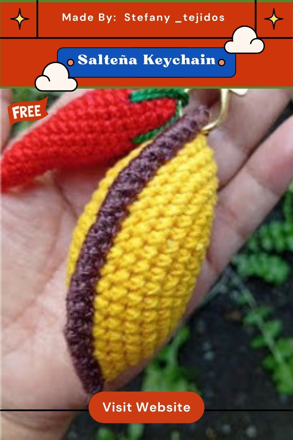Crochet Salteña Keychain Pattern for Bags