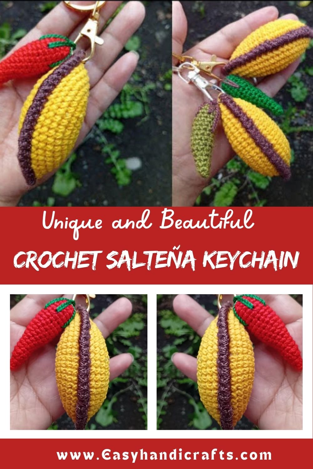 Crochet Salteña Keychain Pattern for Bags