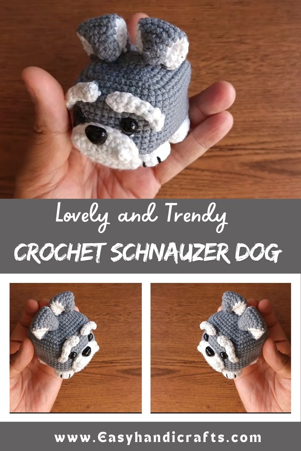 Crochet Schnauzer Dog Amigurumi Pattern for Lovely Finishes