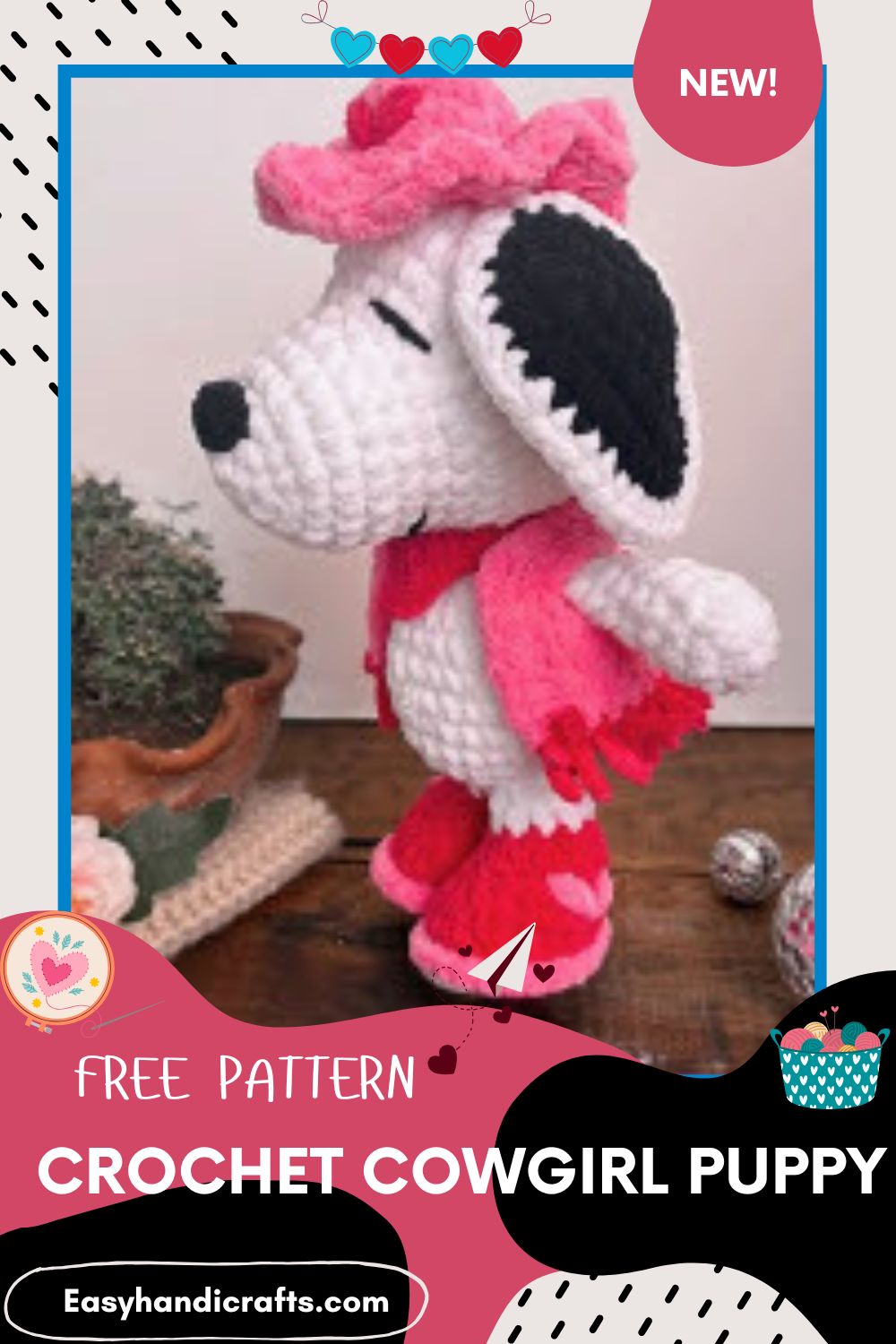 Fabulous Crochet Cowgirl Puppy Amigurumi Pattern for Home Accents