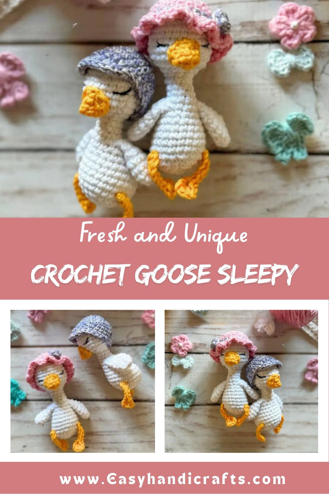 Fabulous Crochet Goose Sleepy Eyes Amigurumi Pattern Toy