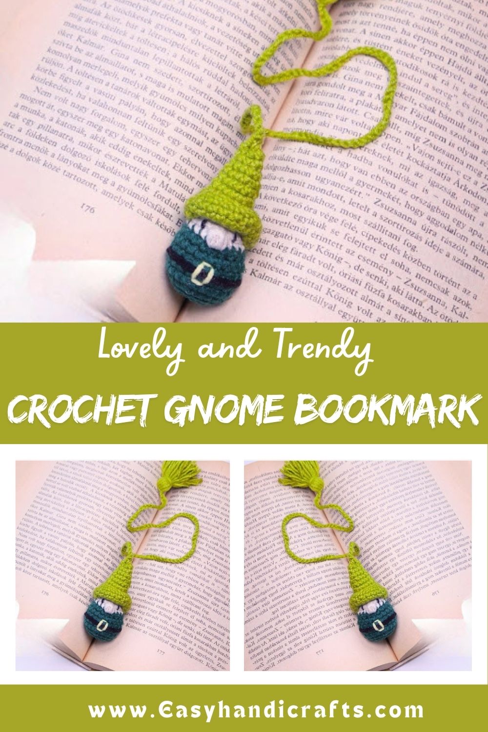 Handmade Crochet Gnome Bookmark Pattern for Book Lovers