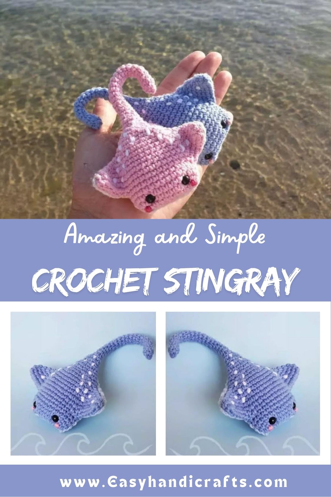 Inspiring Crochet Stingray Amigurumi Pattern Sea Creature Toy