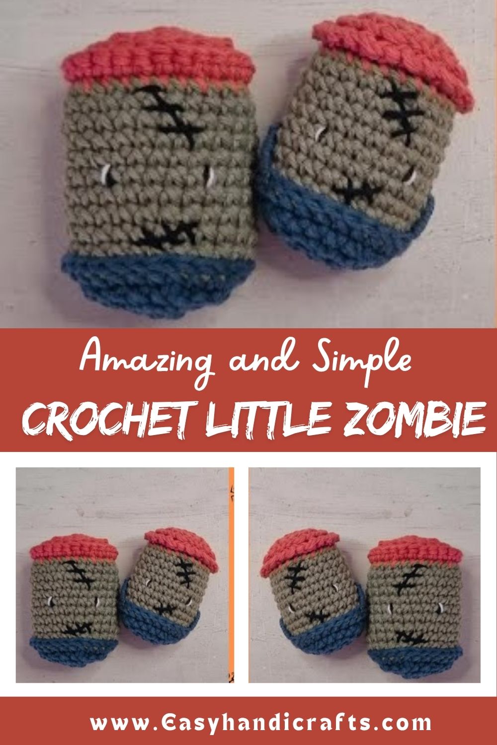 Make a Crochet Little Zombie Amigurumi Free Pattern