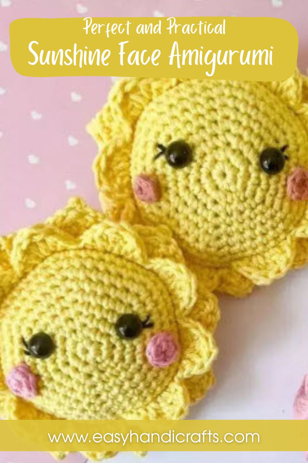Natural Crochet Sunshine Face Amigurumi Pattern with Instructions