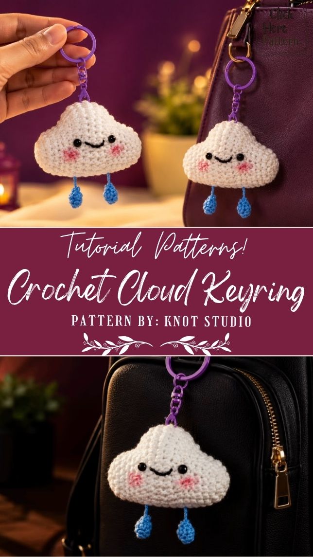 Adorable Crochet Cloud Keyring Pattern to Make Today