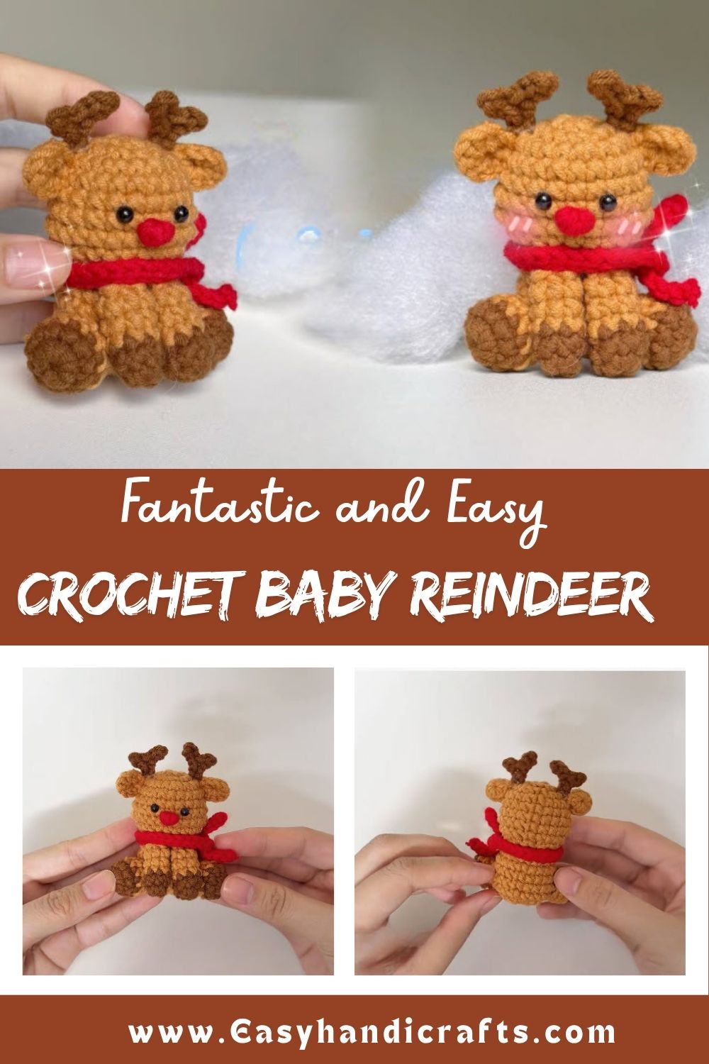 Crochet Baby Reindeer Cute Amigurumi Pattern Toy