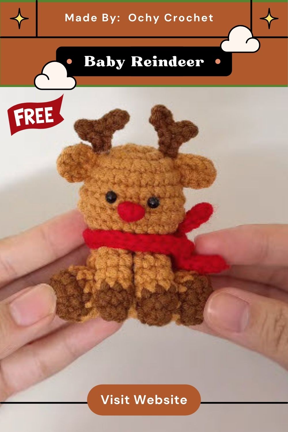 Crochet Baby Reindeer Cute Amigurumi Pattern Toy