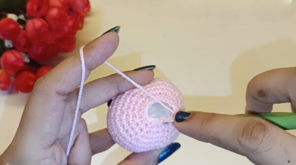Crochet Bunny Keychain Amigurumi Pattern with Long Ear Details