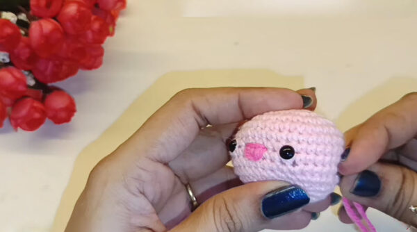 Crochet Bunny Keychain Amigurumi Pattern with Long Ear Details