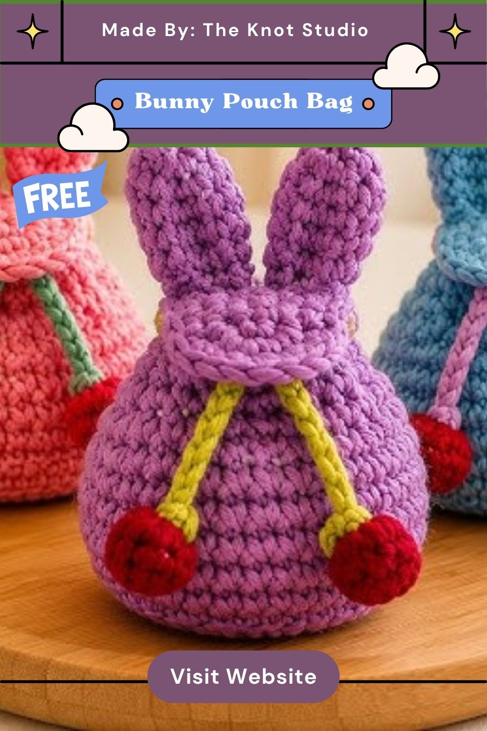 Crochet Bunny Pouch Bag Pattern with Long Ear Design