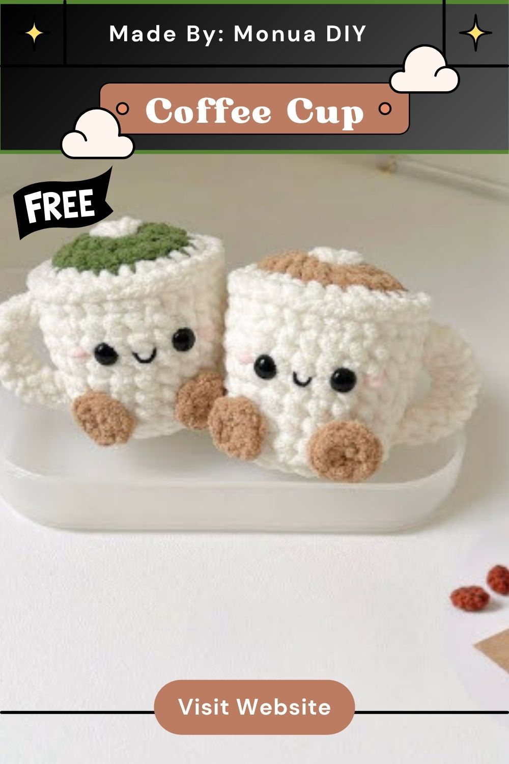 Crochet Coffee Cup Amigurumi Pattern for Decorative Fun