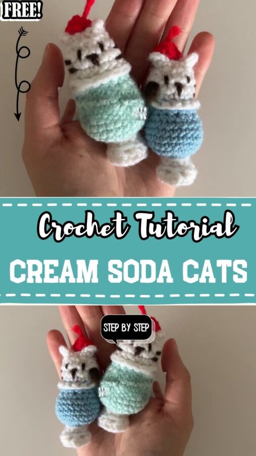 Crochet Cream Soda Cats Amigurumi Pattern with Fizzy