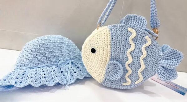 Crochet Fish Bag and Beach Hat Pattern for Starters