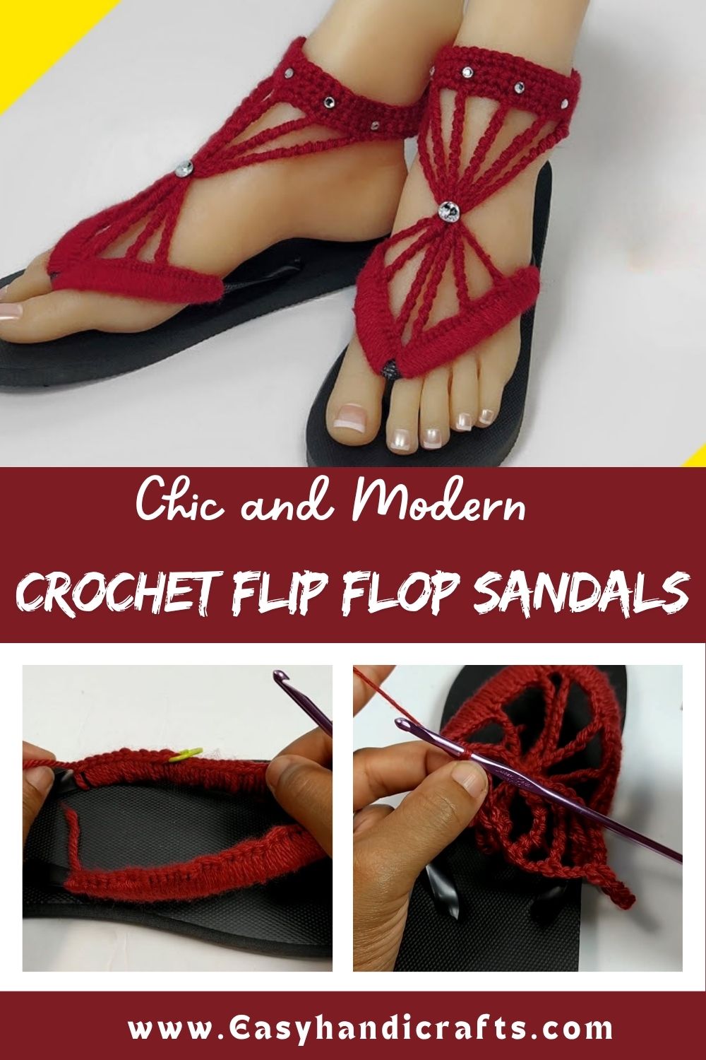 Crochet Flip Flop Sandals Pattern for Beach Outfits
