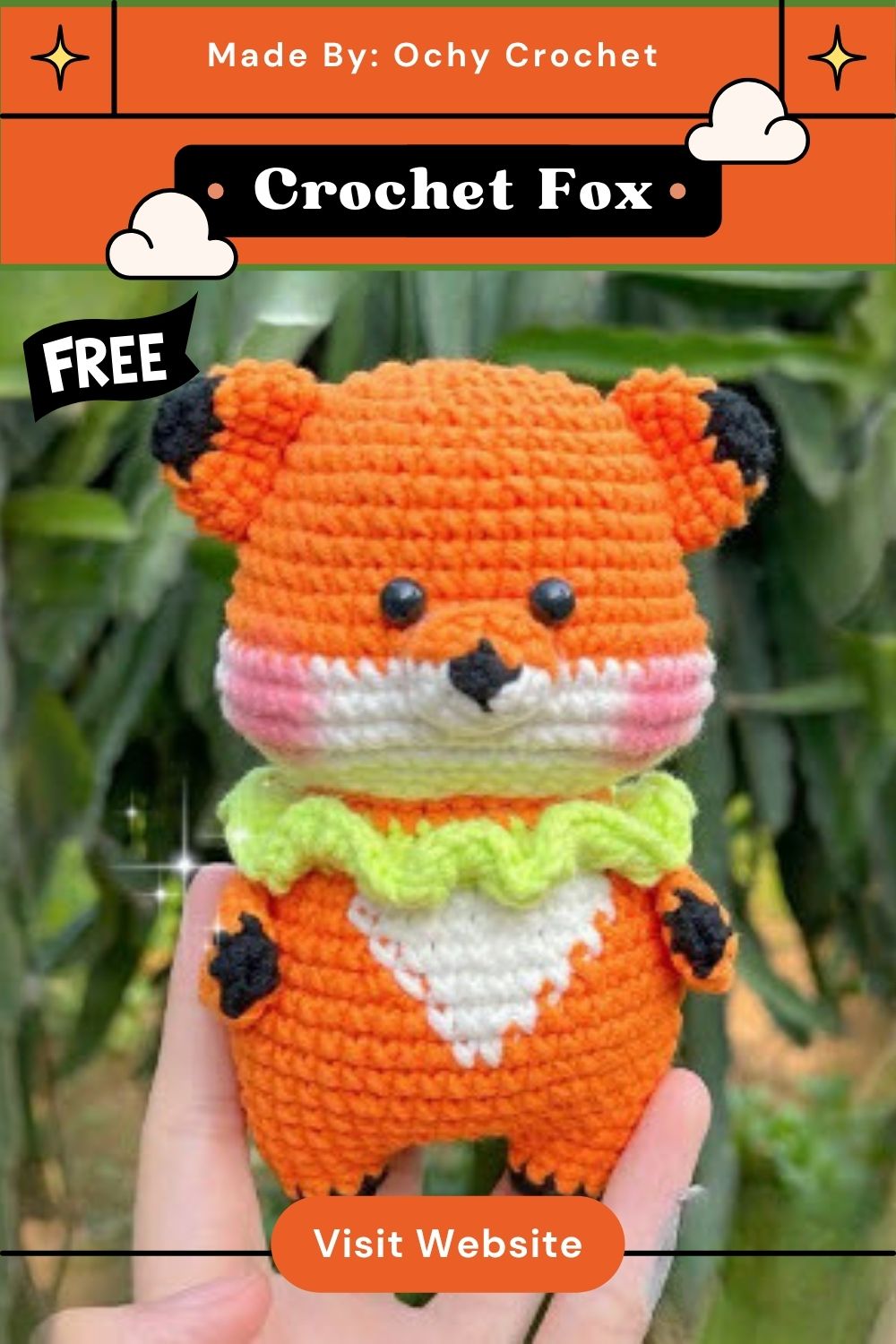 Crochet Fox Amigurumi Pattern with Pointed Ears