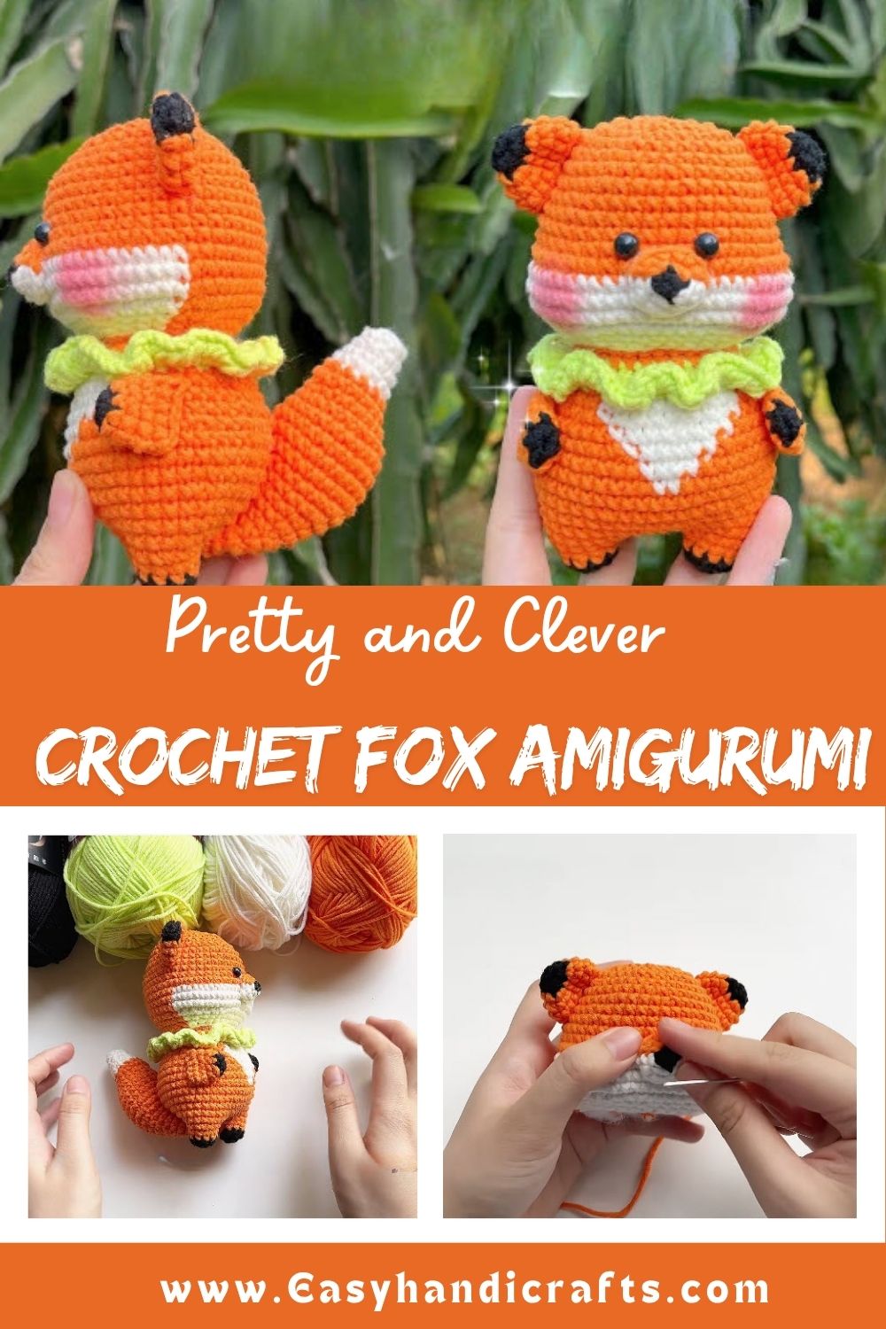 Crochet Fox Amigurumi Pattern with Pointed Ears
