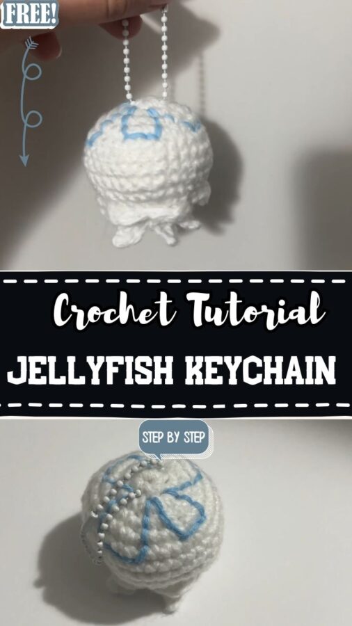  Crochet Jellyfish Keychain Amigurumi Pattern Toy 
