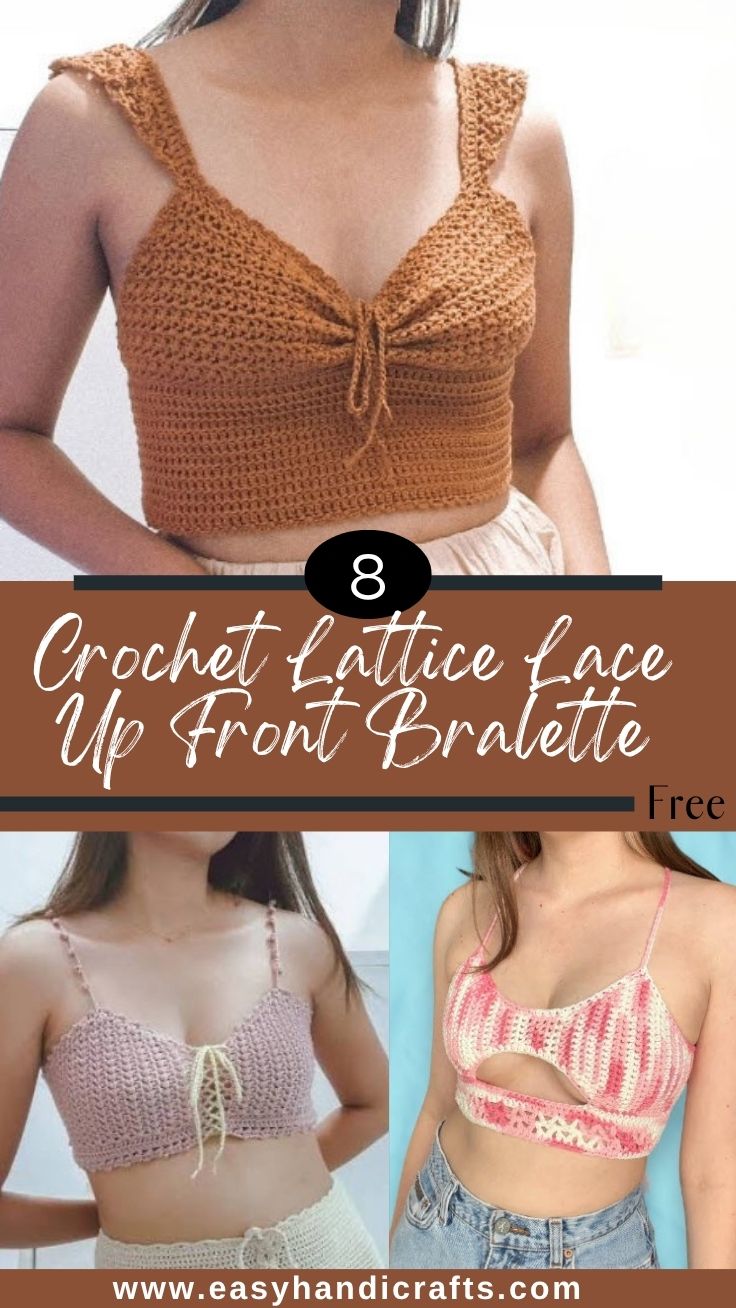 Crochet Lattice Lace Up Front Bralette Patterns Collection
