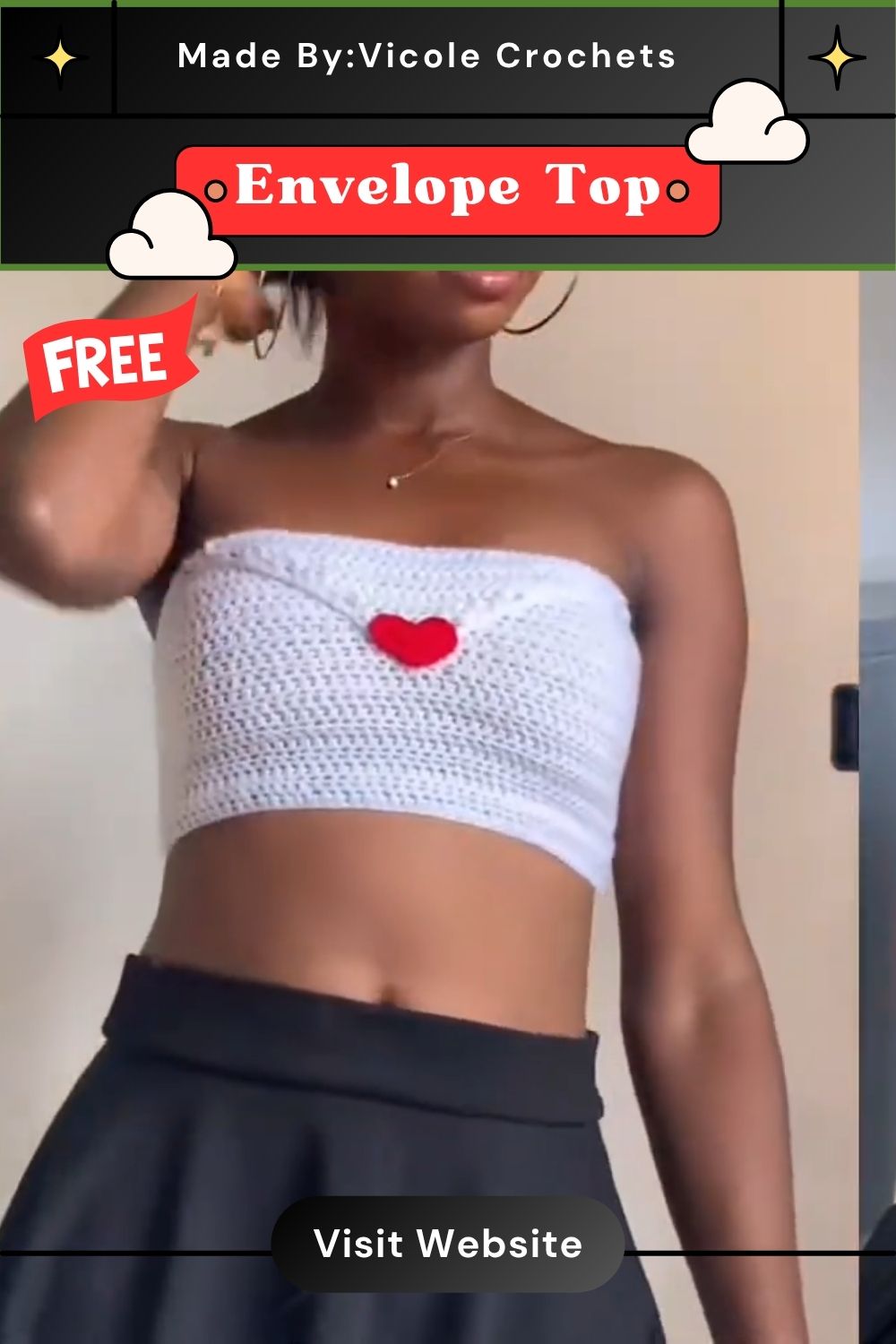 Crochet Love Letter Envelope Top – Free Pattern
