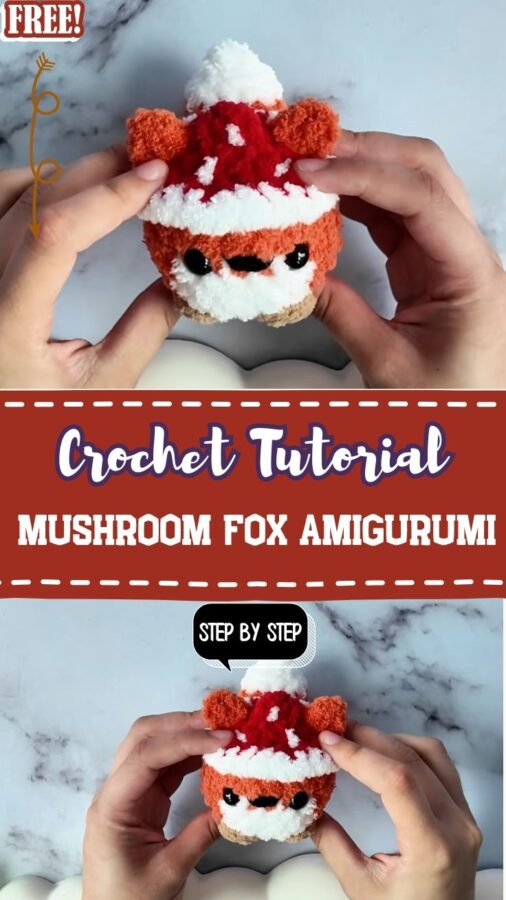 Crochet Mushroom Fox Amigurumi Pattern Fox Plushie Toy