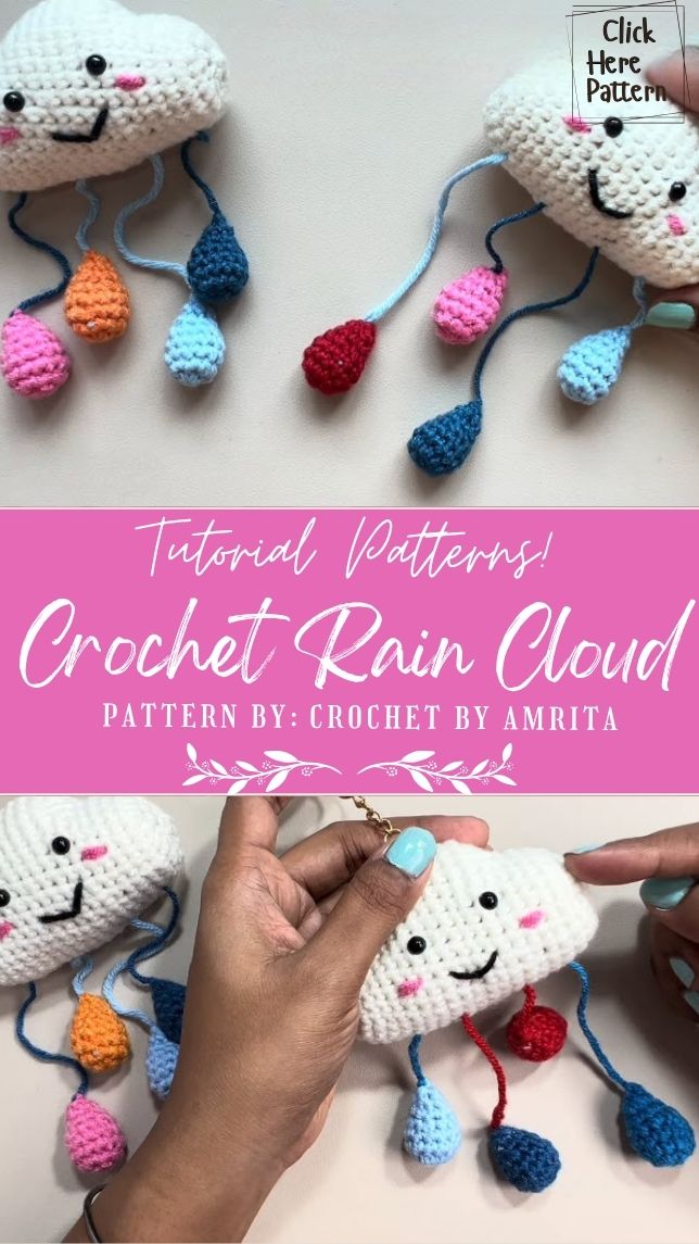 Crochet Rain Cloud Pattern Perfect for Summer Décor