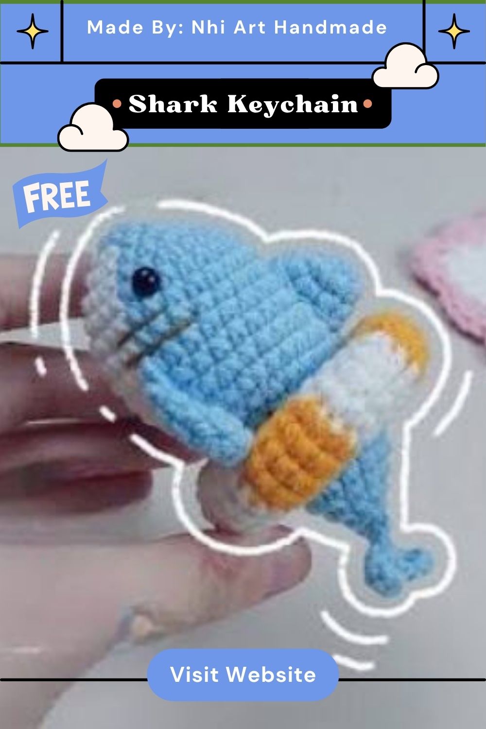 Crochet Shark Keychain Amigurumi Pattern for Perfect Gifts
