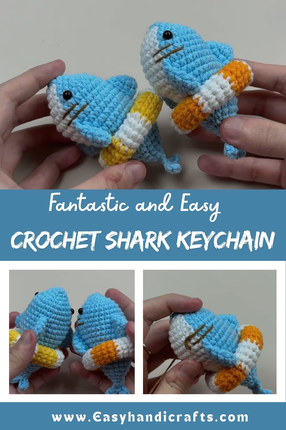 Crochet Shark Keychain Amigurumi Pattern for Perfect Gifts
