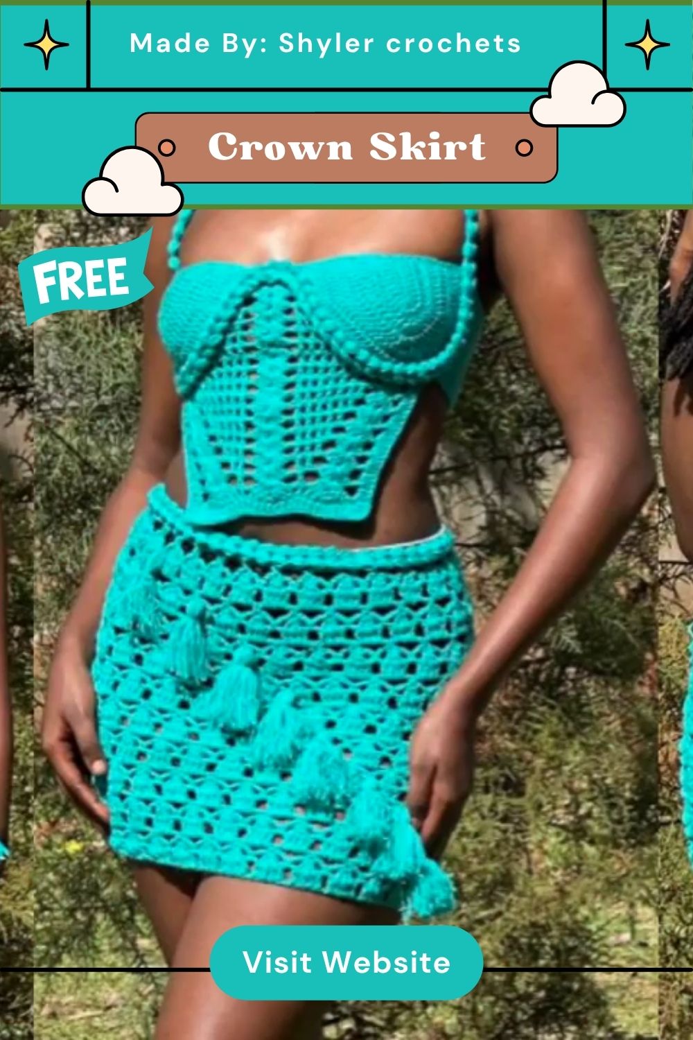 Crochet Tassel Crown Skirt Pattern with Braided Waistband