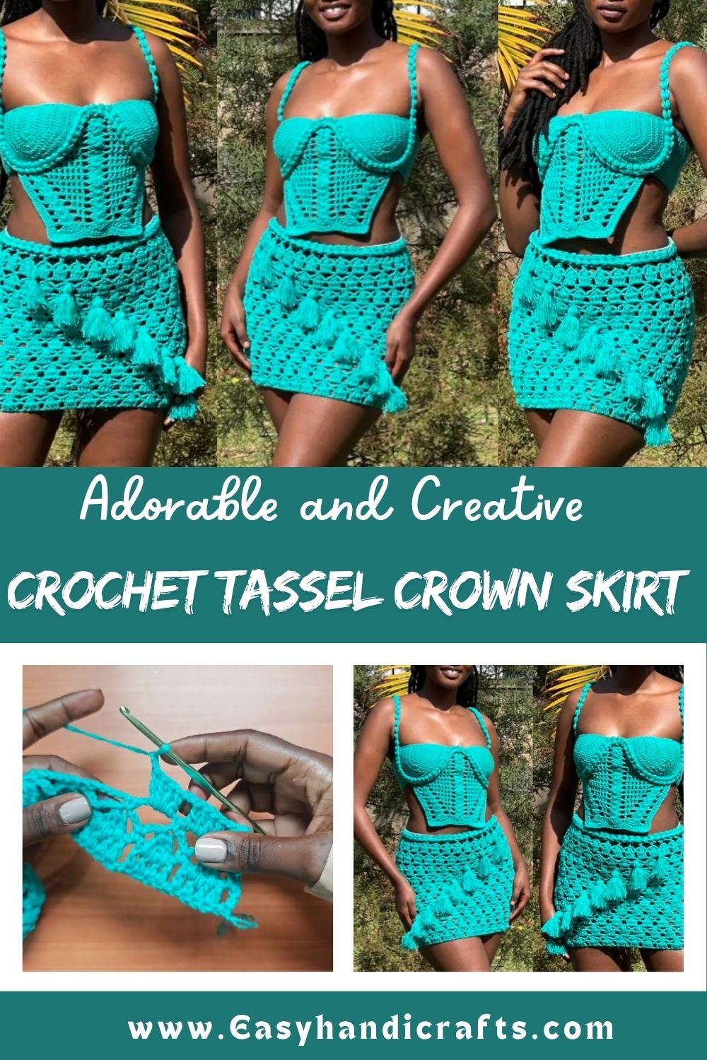 Crochet Tassel Crown Skirt Pattern with Braided Waistband