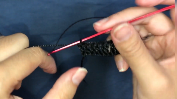 free crochet halter top ribbed band crocheting step